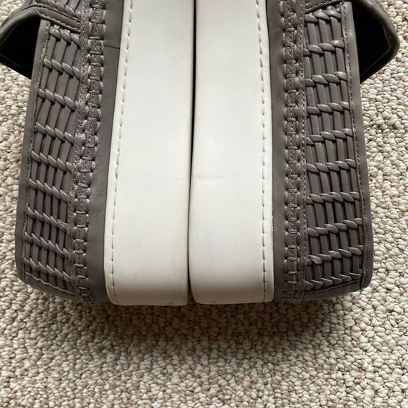 Vince Stafford Platform Sneakers Loafers Leather Slip On Woven Women’s 8.5 Gray - Picture 9 of 17